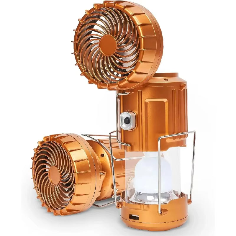 Camping Fan Portable Rechargeable Foldable Hangable Power Bank Lamp Handheld Lantern with Solar Charging